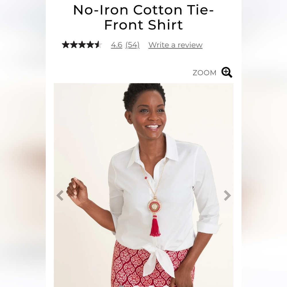 Chicos No Iron Tie Front Shirt
